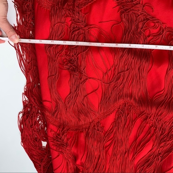 Red Tiered Fringe 1920’s Flapper Dress Small - Picture 11 of 16